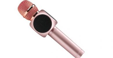 Micrófonos Bluetooth de color rosa